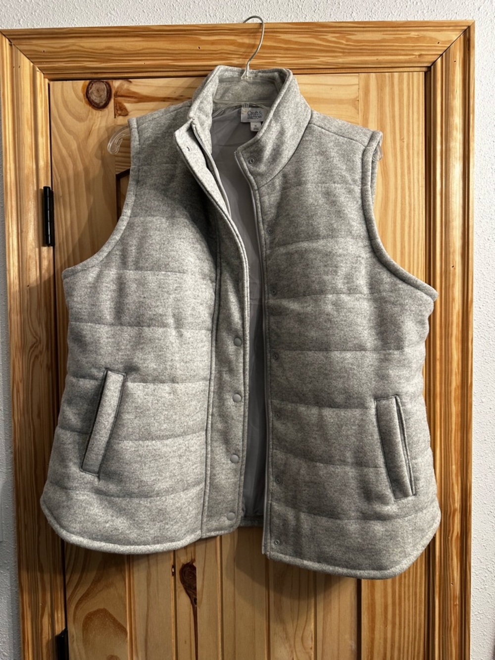 croft & barrow Light Heather Gray Quilted Vest